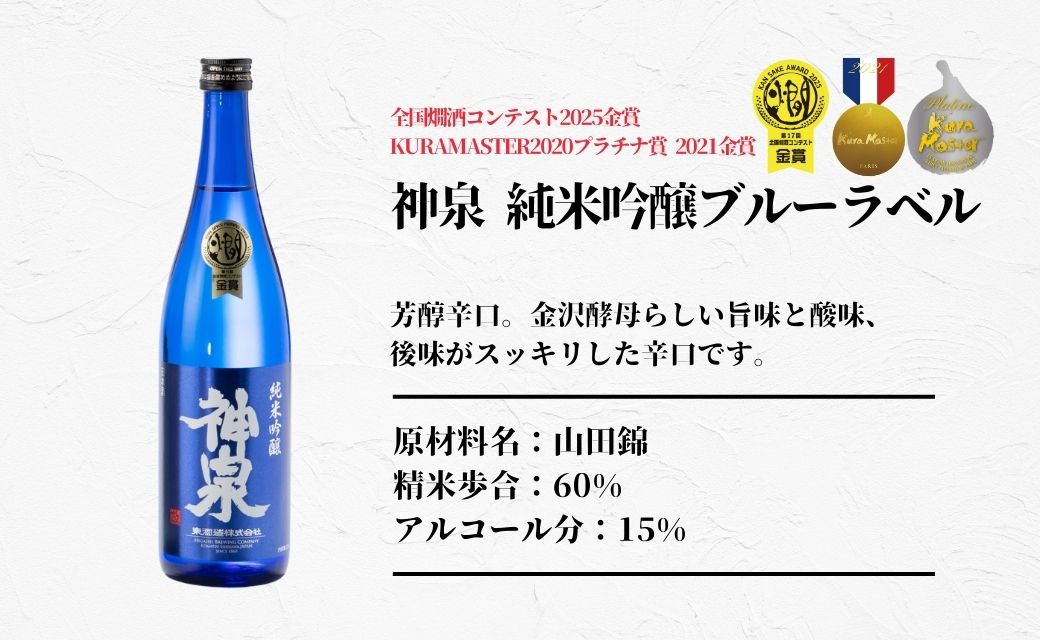 【フランス国際ワインコンクール受賞】神泉 日本酒セット（720ｍｌ×3本）