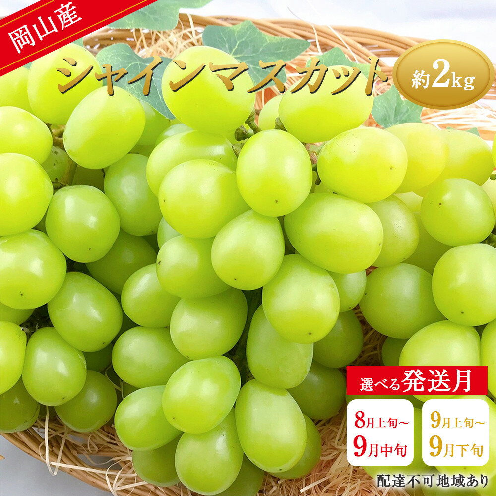 【ふるさと納税】ぶどう 2025年 先行予約 シャイン マスカット 【選べる配送時期】 約2kg 糖度抜群！ ブドウ 葡萄 岡山県産 国産 フルーツ 果物 ギフト | フルーツ 果物 くだもの 食品 人気 おすすめ 送料無料