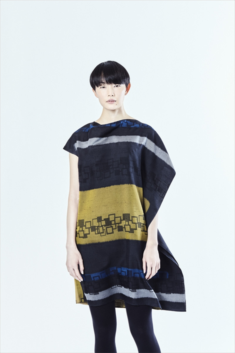 
【限定】STYLE＊MEISEN 四角重ね柄シルクワンピース（BLACK）/ M
