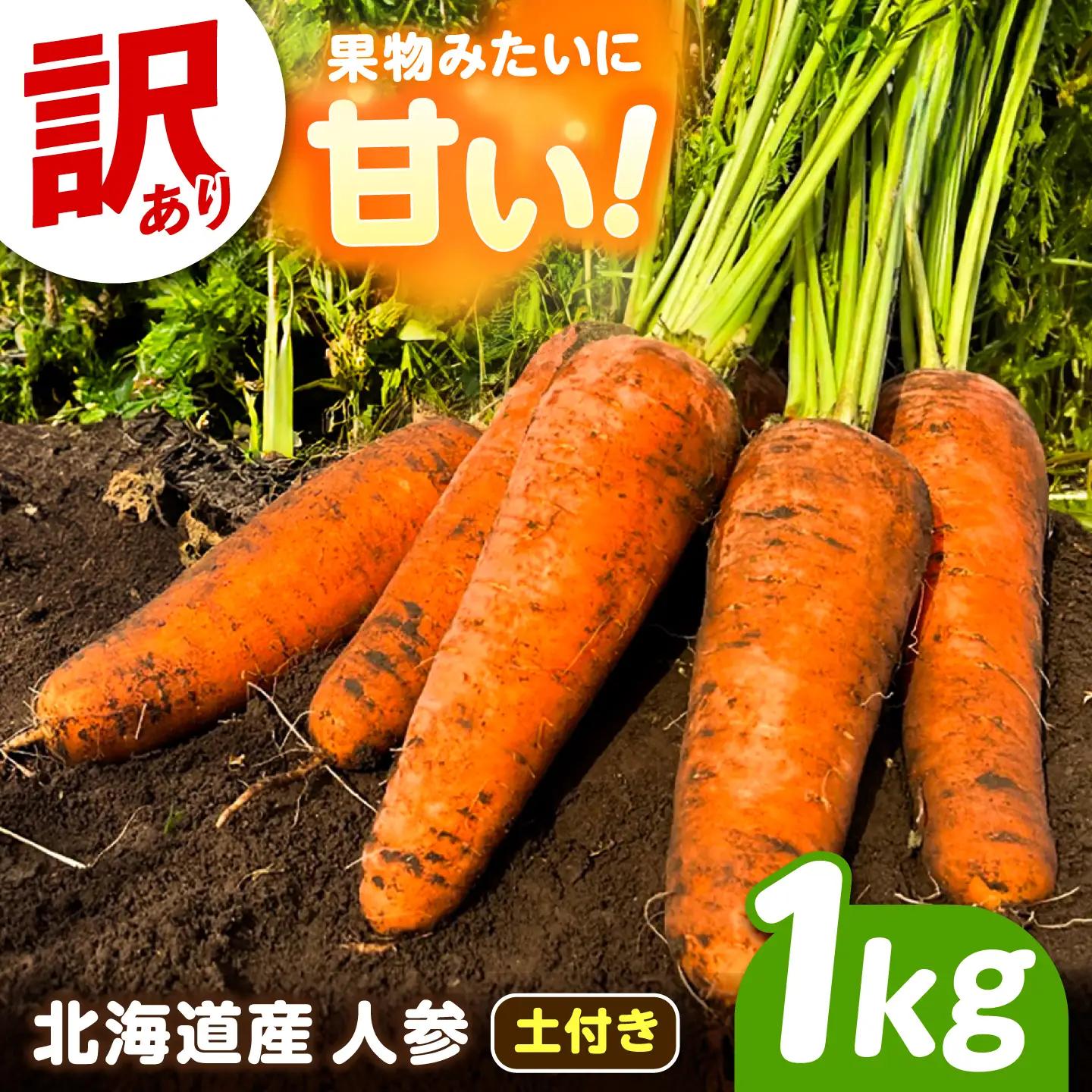 【先行予約】北海道 訳ありにんじん 1kg（土付き）にんじん [BEBA003]