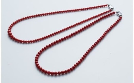 赤珊瑚 丸玉ネックレス 珊瑚