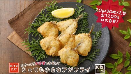 【ふるなびWEEK対象】とっても小さなアジフライ60枚（30枚入×2袋）アジフライ アジ 鯵 国産 不揃い お弁当に 冷凍 FN-Limited-PR
