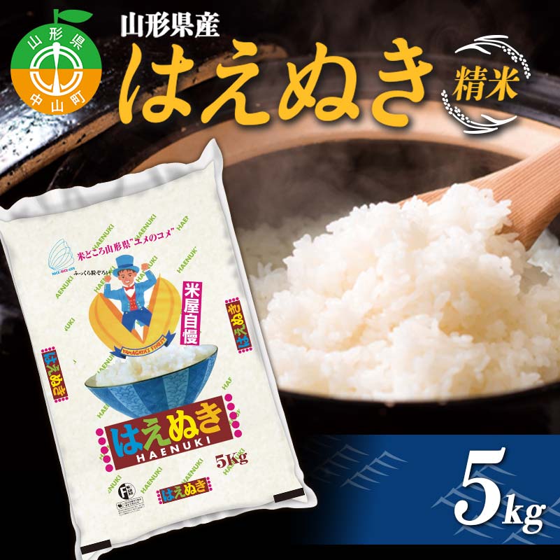 【ふるさと納税】【令和7年度産】 山形県産　はえぬき精米 5kg ≪2025年10月より順次発送≫ ブランド米 こめ ご飯 ごはん 白米 F4A-0980