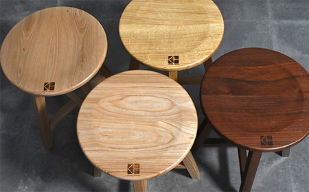 北海道産エルム材スツール O-020STE HOKKAIDO WOOD 家具 インテリア スツール F6S-690