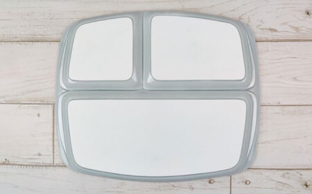 【2枚SET】ランチプレート クレスタ 美濃焼 グレー 取っ手付き 小田陶器【1450061】