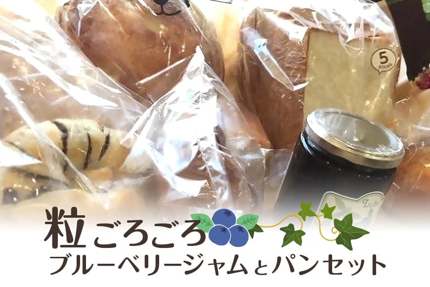 
            粒ごろごろブルーベリージャムとパン
          