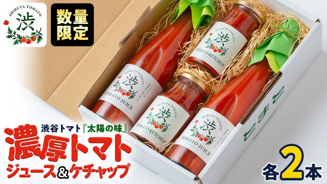 【 数量限定】【先行予約 】 -太陽の味- トマトジュース・トマトケチャップ各2本セット トマト フルーツトマト ミニトマト 茨城 リコピン ビタミン 野菜 甘い 直売所 トマトジュース ケチャップ [EL03-NT]