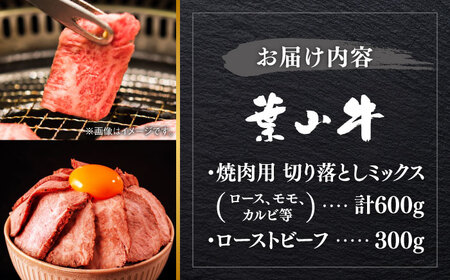 葉山牛 900g　焼肉ミックス・ローストビーフ ／ 焼肉 焼き肉 ローストビーフ【年内発送】 [ASBD005]