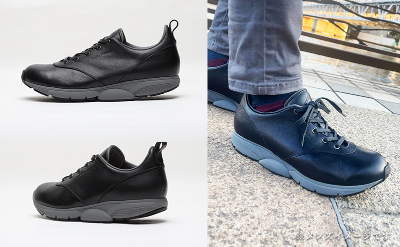 MIDFOOT ( ミッドフッド ) 婦人靴 レザースニーカー MF002JL 25.0cm( ブラック ) 4E　【 ファッション 靴 シューズ スニーカー レディース 】 【 お洒落 レザーシュー