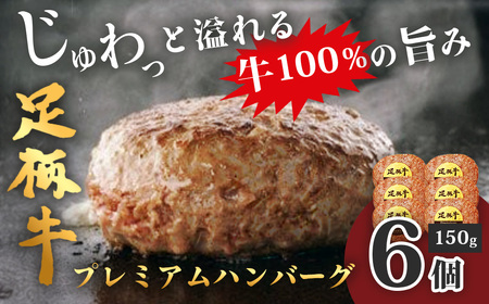 足柄牛プレミアムハンバーグ150g 6個入｜ 牛100％ 国産 牛肉 足柄牛 ハンバーグ 冷凍