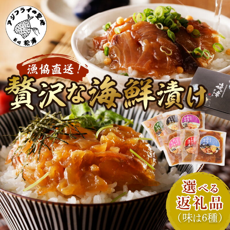 【ふるさと納税】＼お中元／漁協直送！贅沢な海鮮漬け 2種×2袋(濃厚漬け丼) 3種×2袋(うす口茶漬け) 3種×2袋(濃厚漬け丼) 6種(漬け丼と茶漬け合わせ) ふるさと納税 漬け丼 ふるさと納税 丼ぶり ぶり ブリ 鰤 たい タイ 鯛 海鮮 漬け 海鮮漬け 海鮮丼 松浦市