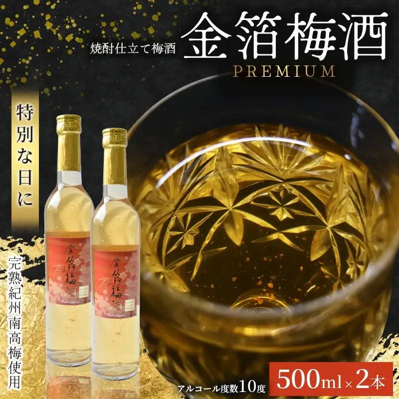 梅酒  500ml×2本 金箔梅酒PREMIUM 【hjumys023】