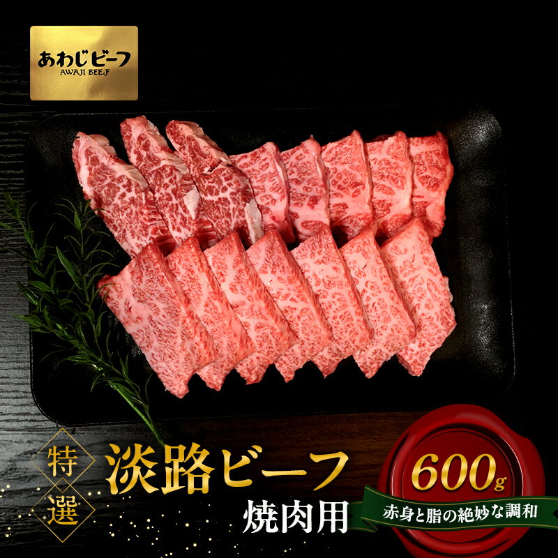【ふるさと納税】特選 淡路ビーフ 焼肉用 600g 肉 牛肉 赤身 和牛 ブランド牛 国産 焼肉 BBQ 兵庫県 洲本市 淡路島