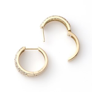 [MADE IN KOFU]K18YG ダイヤパヴェフープピアス 1.0ct TI-1084