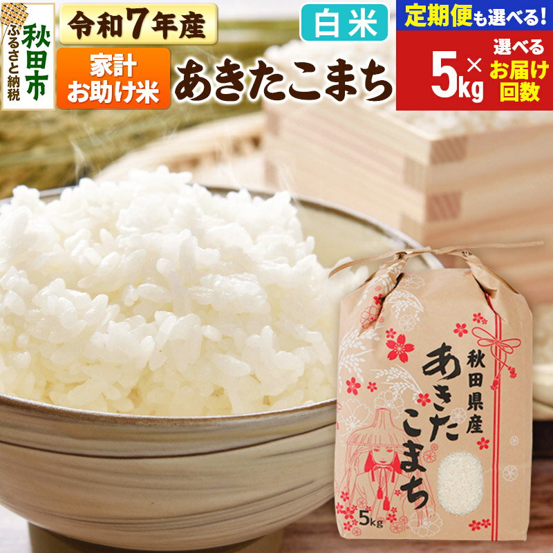 【ふるさと納税】新米 令和7年産 あきたこまち 家計お助け米 5kg【白米】【選べるお届け回数(定期便)】秋田県産 こまちライン