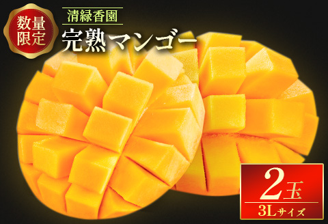 ＜数量限定＞清緑香園 完熟マンゴー 3L×2玉 宮崎県産 果物 フルーツ 先行予約 ※2026年5月下旬～【C233-26】