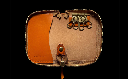 国産 本革 キーケース レザー ダークブラウン  REVOLLA 静岡県 牧之原市