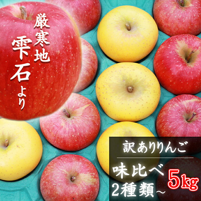 【ふるさと納税】 訳あり おすすめ 家庭用 りんご 食べ比べ 2種類以上 5kg ／ 5キロ 訳アリ わけあり 冬 12月 1月 2月 果物 フルーツ おすすめ アップル リンゴ 林檎 フレッシュ 新鮮 自宅用 人気 味比べ 岩手県 雫石町 お取り寄せ 農家直送 産地直送 送料無料 谷地農園