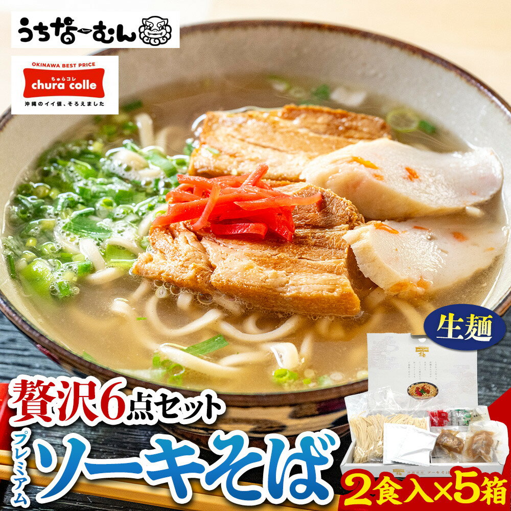 【ふるさと納税】ちゅらコレ プレミアムソーキそば贅沢6点セット2食入り5箱