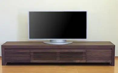 【HARKI テレビボード 180cm】 ウォールナット オイルフィニッシュ リモコン対応 無垢材のルーバー扉が印象的なテレビボード 家具 テレビ台 テレビボード TVボード AVボード 棚 リビングボード サイドボード ローボード MUFactory
