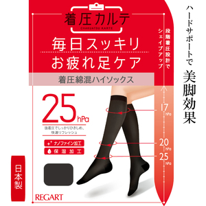 【メディックピエドシリーズ】着圧綿混ハイソックスSサイズ ブラック ソックス くつした 靴下 日用品 美容 着圧ソックス 生活用品 健康用品 健康グッズ スポーツ 旅行 トラベル