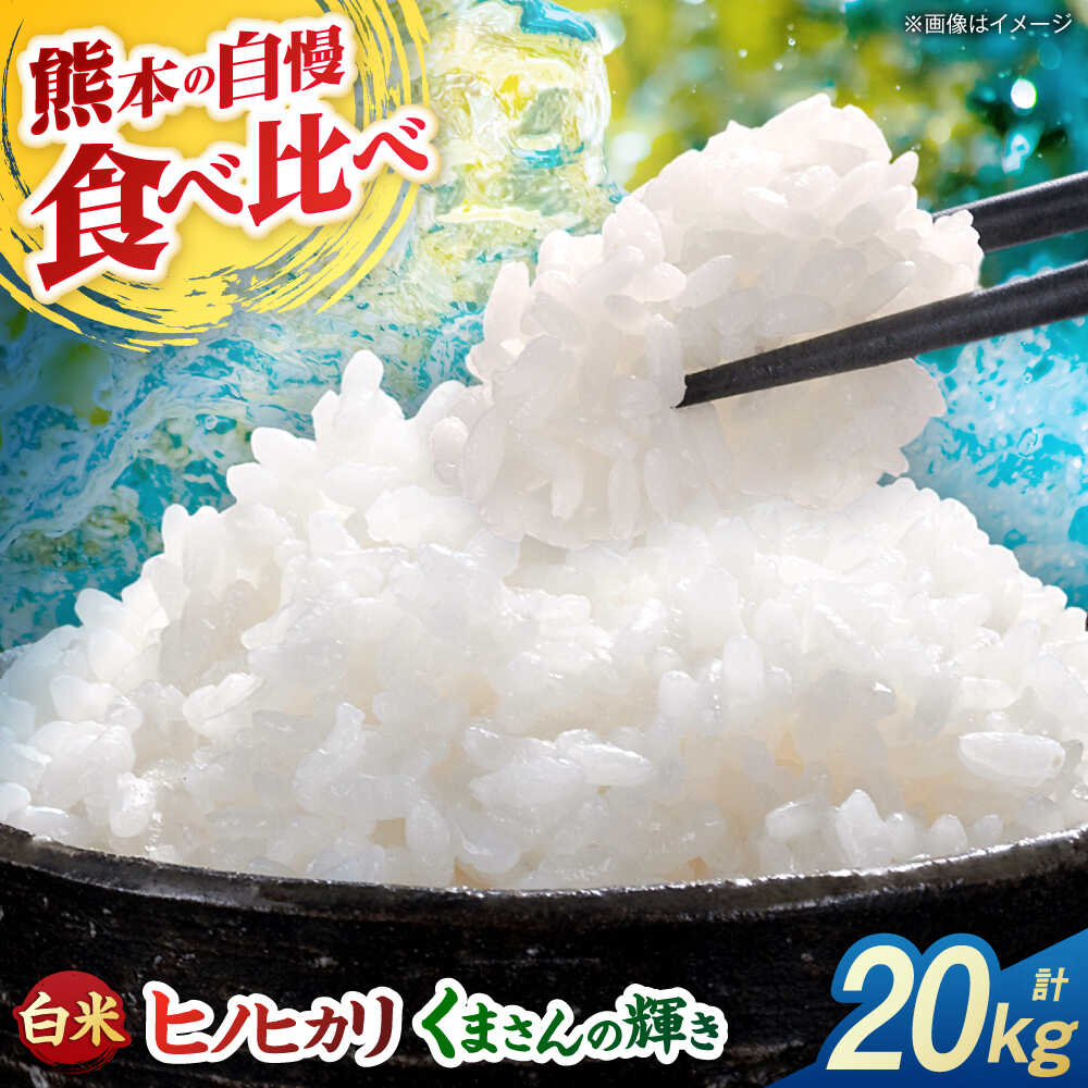 【ふるさと納税】【先行予約】食べ比べ くまさんの輝き ヒノヒカリ 20kg（10kg×2袋） 白米 山鹿市産【奥村果実園】[ZFK024]