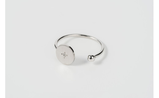 プラチナ コインリング  鏡面仕上げ ダイヤモンド付き sese urban mining jewelry 指輪 ジュエリー レディース アクセサリー