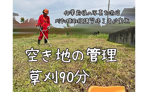 ＜胎内市内利用限定＞草刈り作業代行 草刈り 空き地 空地 お手入れ 管理報告１回（草刈90分）