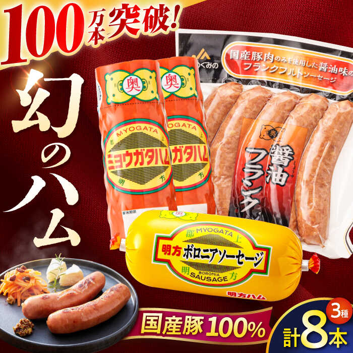 【ふるさと納税】明方ハム詰め合わせ Bセット / 明方 ハム 厚切り ボロニアソーセージ ハムステーキ 朝食 フランクフルト ウインナー BBQ ソーセージ フランク 箱入り ギフト / 岐阜県 御嵩町 / めぐみの農業協同組合 [AVBA002]