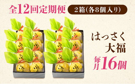 【12回定期便】お菓子 はっさく大福8個入×2　 お菓子 大福 八朔 柑橘 みかん オレンジ 餅 ギフト お取り寄せ スイーツ フルーツ大福 ご当地 菓子 おかし デザート 食品 人気 おすすめ 広島