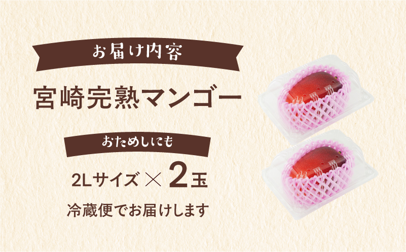 完熟マンゴー2L×2玉（パック）【JA綾町】_A0114-1021