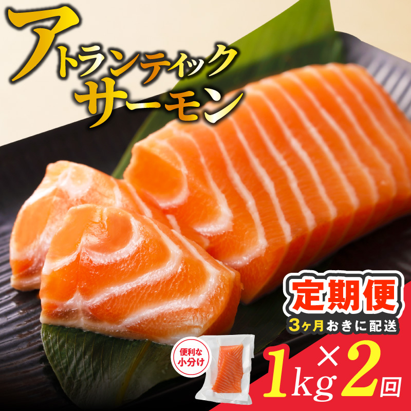 【分けて届く定期便】アトランティックサーモン 1kg 刺身用ポーション【小分け 真空パック 訳あり サイズ不揃い 刺身 海鮮丼 さーもん 鮭 さけ シャケ しゃけ 冷凍 全2回】 099Z615