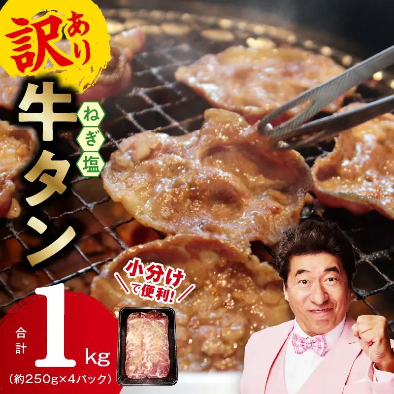 ねぎ塩 牛タン（成型）合計 1kg 小分け 250g×4 牛タン