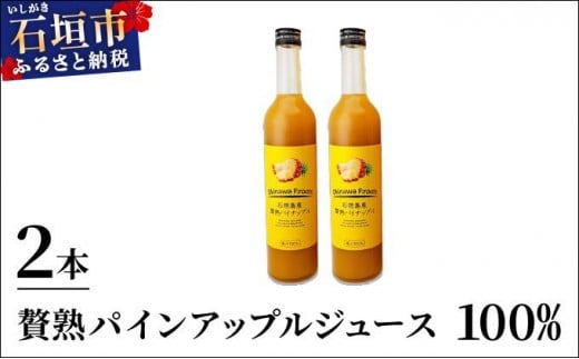 贅熟 石垣島産パインアップルジュース(100%) 500ml×2本