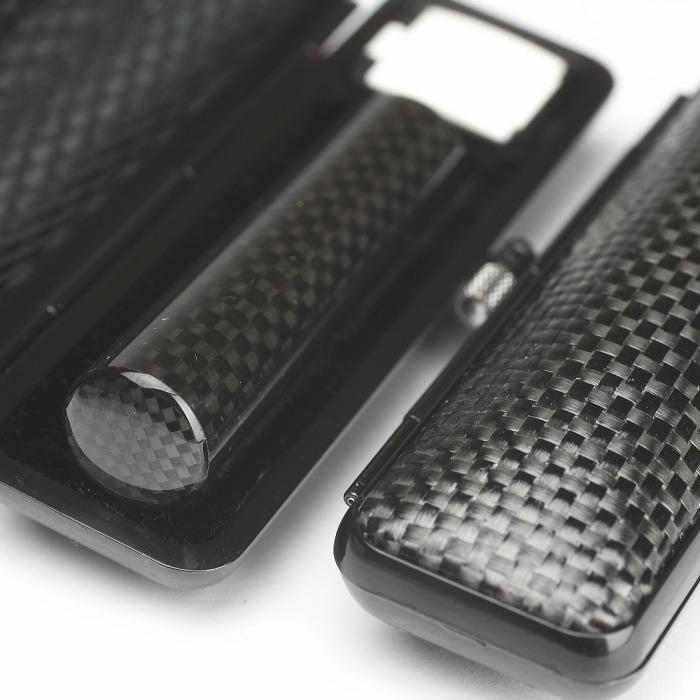 【ふるさと納税】【選べるサイズ】カーボン印鑑1本とカーボンケースセット はんこ 判子 印鑑セット ギフト　新潟県 阿賀野市