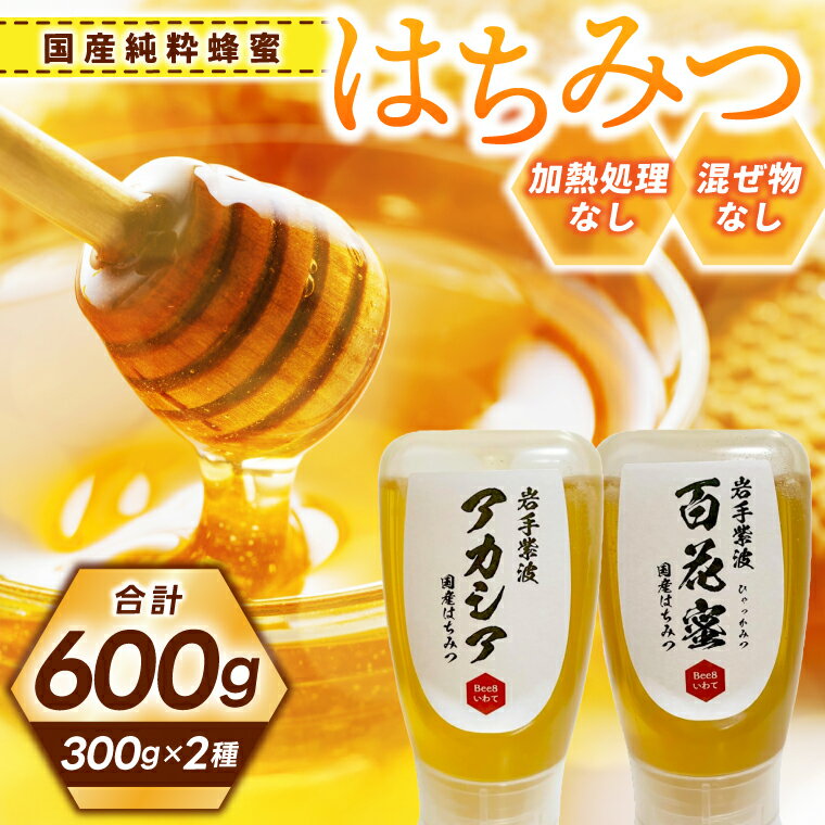 【ふるさと納税】純粋はちみつ 300g×2本（アカシア・百花蜜） (ES001)