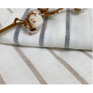 オーガニックコットンタオルシーツ　Sサイズ(145×230cm)ボーダーブラウン　SNS-13-BR