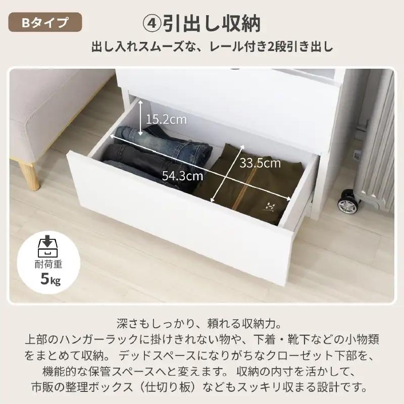 奥行41cm省スペースつっぱりハンガーラックTR-65H ホワイト 収納 収納家具 [I-18814_01]