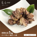 【ふるさと納税】天草大王　バーベキュー用カット肉(もも・むねミックス)1kg【配送不可地域：離島】《60日以内に出荷予定(土日祝除く)》