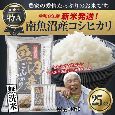 ふるさと納税 南魚沼市 無洗米 令和7年産 南魚沼産 コシヒカリ 25kg (美味しいお米の炊き方ガイド付き)