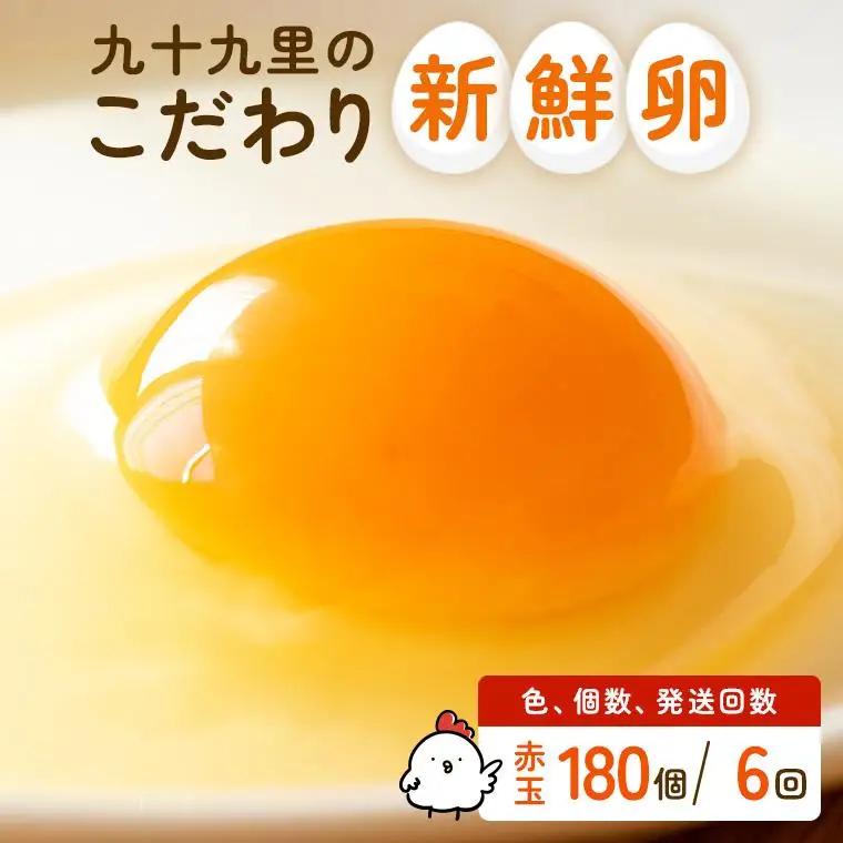 【定期便6回】九十九里ファームこだわりたまご贈答用 180個 ～あおい海・みどりの里～《赤玉》 たまご 卵 玉子 タマゴ 赤玉 卵かけご飯 新鮮 旨み 甘み 贈答用 贈答 ギフト 贈り物 千葉県 匝瑳市