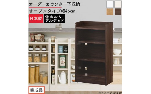 
                  【完成品でお届け】オーダーカウンター下収納 オープンタイプ〔幅46cm〕（選べる4色）カウンター下収納 薄型 約 奥行22cm 高さ80cm チェスト オープンラック ロータイプ 収納 木製 スリム 食器棚 KKANRA945145
                