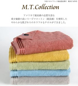 【シルキーイエロー＆シルキーブルー】トリプルボーダーシャワー タオル 2枚 ＆ ハンド タオル 2枚セット SP-50 大正紡績糸使用 今治タオル ブランド 認定品_11162-7