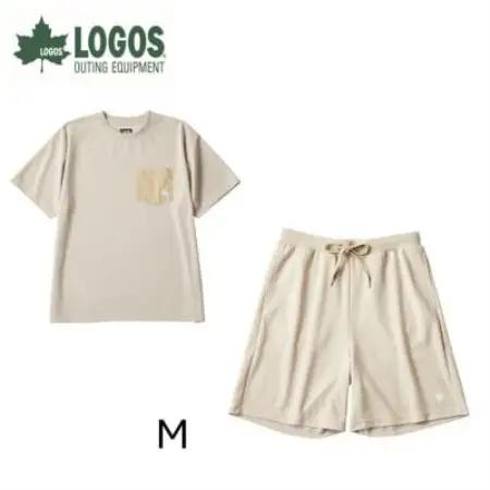 LBL リカバリーウエア 夏用上下セット　Mサイズ　リカバリーショーツ+Tシャツ ベージュ【1732214】