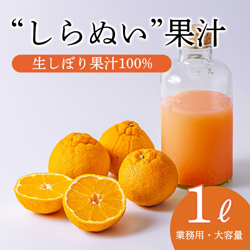 【ふるさと納税】しらぬいの手絞り果汁《大容量・業務用1L》 保存料不使用 ビタミンCが豊富のデコポン果汁！カロテン クエン酸カリウムやマグネシウムが豊富 果物の果汁 濃縮還元なし カクテル用に 10000円 故郷納税 オンラインワンストップ 送料無料 ムラタ拉麺