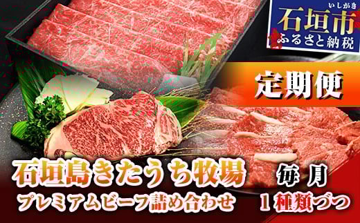 
            【6回定期便】石垣島きたうち牧場プレミアムビーフ 詰め合わせ 牛肉 肉 定期 肉定期便 6ヶ月 6ヵ月 しゃぶしゃぶ ステーキ 切り落し 切り落とし 焼き肉 すき焼き サーロイン モモ 赤身 AM-17
          