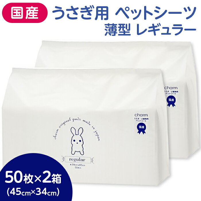 【ふるさと納税】トイレシーツ ウサギ用 ペットシート 小動物 鳥 にもおすすめ 兎 ペット 539 うさぎ用 ペットシーツ 薄型 レギュラー 50枚 × 2個 計100枚