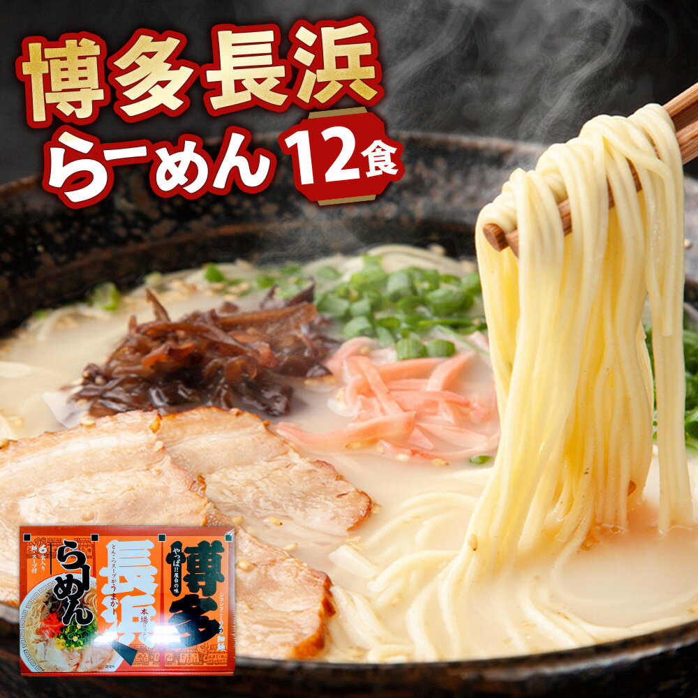 【ふるさと納税】A297 博多長浜ラーメン 6食入り×2箱 計12食 豚骨ラーメン とんこつ ラーメン 長浜 博多ラーメン 麺 スープ 細麺 豚骨 極細麺 ストレート麺 セット 常温 福岡 九州 福岡県 みやま市 送料無料