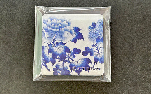 須恵町 ノベルティグッズ 須恵焼き(牡丹) マグネット SE004-1