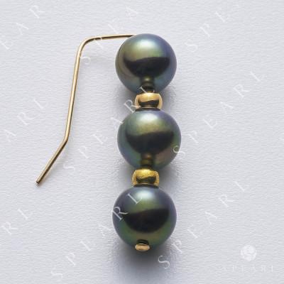 ふるさと納税 神戸市 アコヤ フックピアス(黒染め)(6.5mm-7mm) 14金メッキ |  | 01